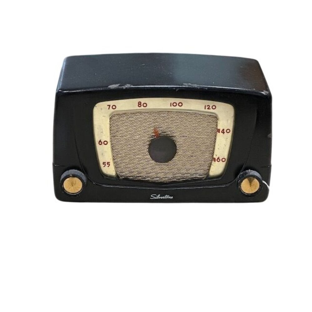 Vintage Silvertone Expresso Brown Retro 1952 Model 5 AM Tube Radio. It Works! RE